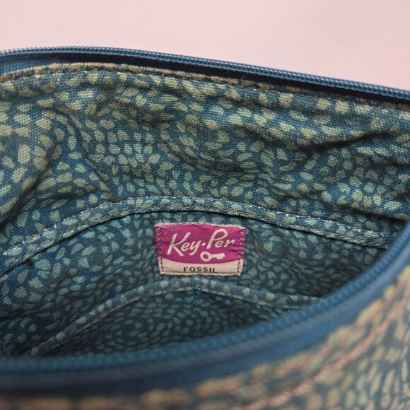 FOSSIL Key Per Crossbody Shoulder Bag Coated Canvas Adjustable Strap Y2K - Picture 11 of 16